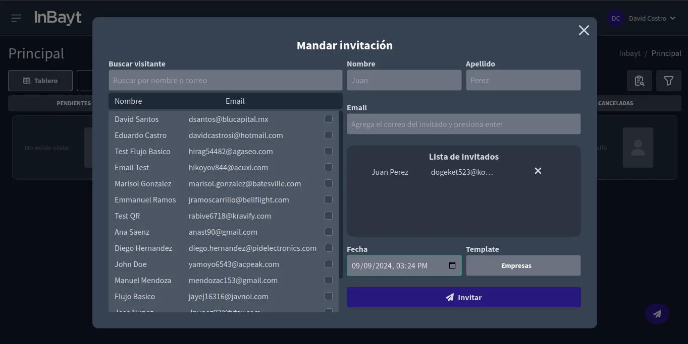 Control de acceso y salida
